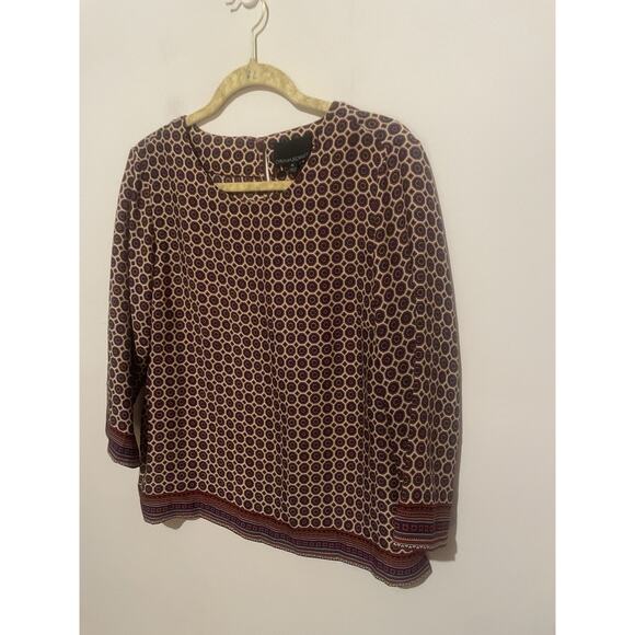 Cynthia Rowley Size Medium Geometric Print Shirt Top Blouse Boho Casual Career - Picture 2 of 5